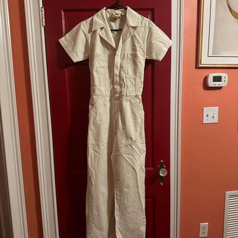 Big bud press white short sleeve jumpsuit size small